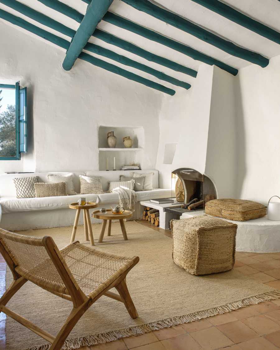 Taula auxiliar rodona Glenda fusta massissa teca Ø 35 cm