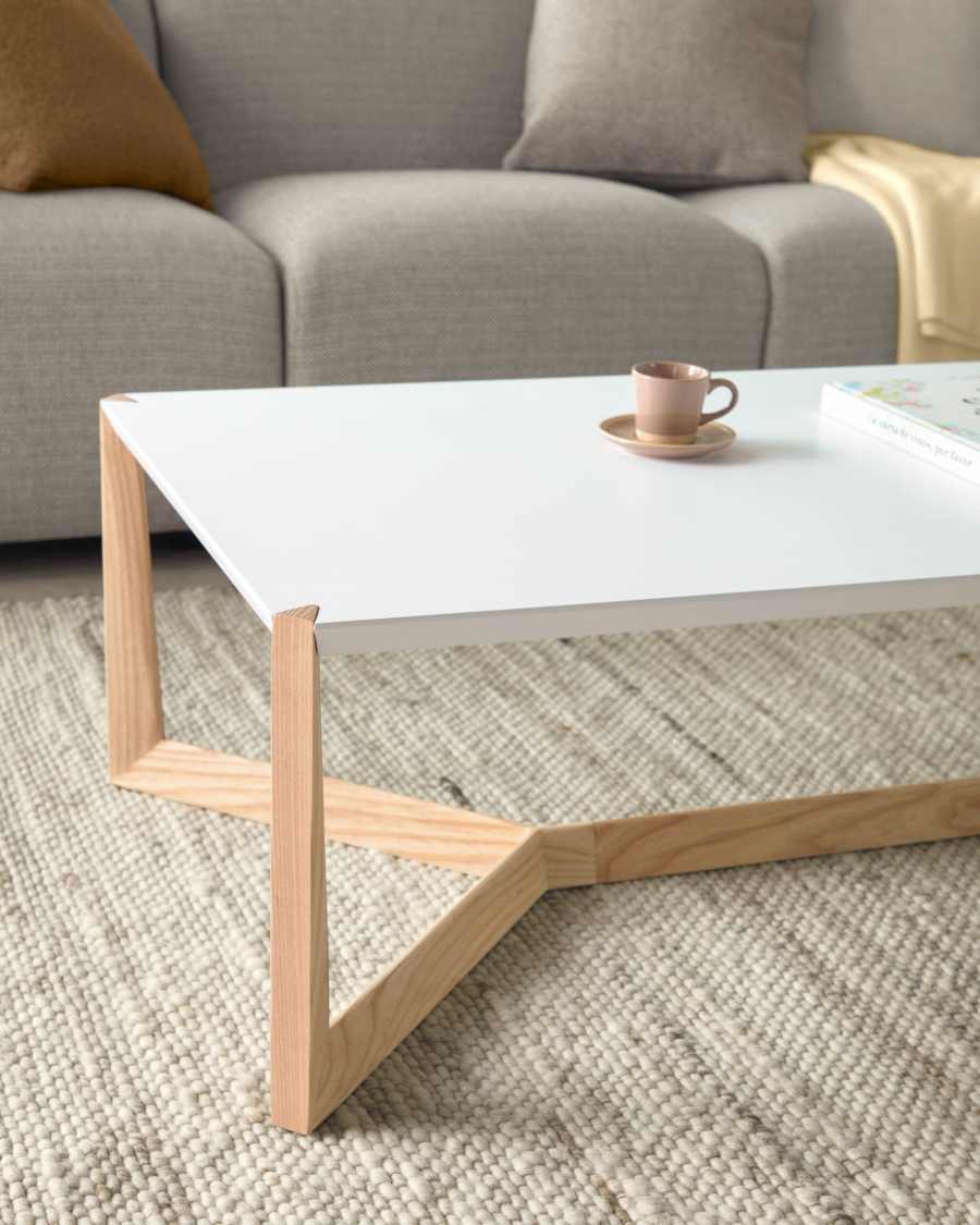 White and ash Quatro coffee table 120 x 60 cm