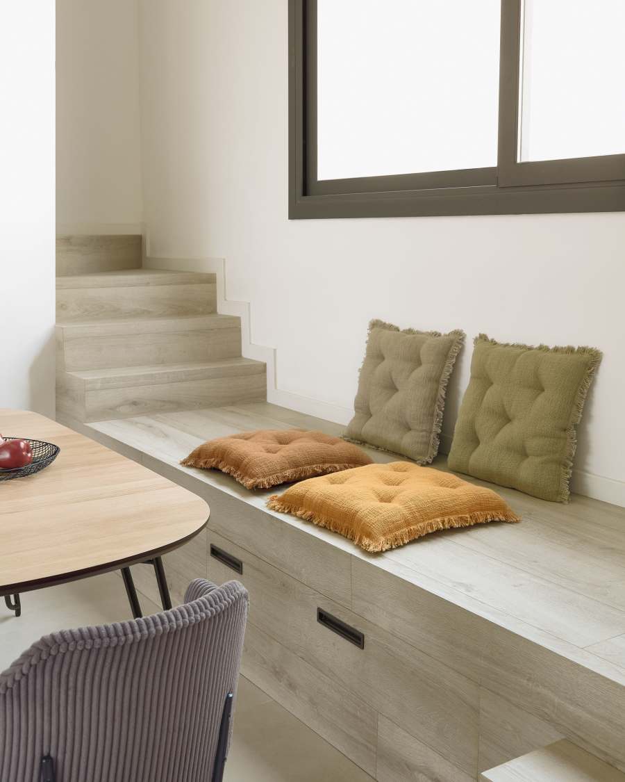 Coussin de chaise Brunela 100% coton vert 45 x 45 cm