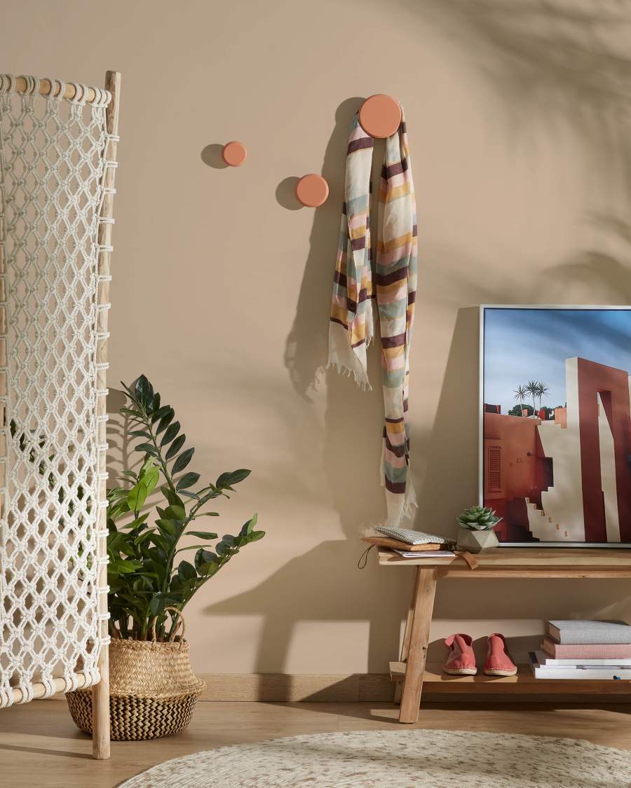 Lot Nadua de 3 patères en bois de hêtre  couleur orange