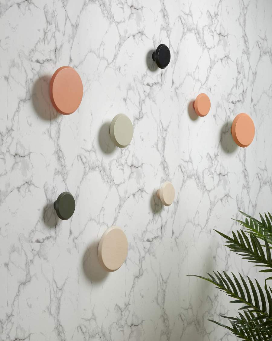 Lot Nadua de 3 patères en bois de hêtre couleur bois