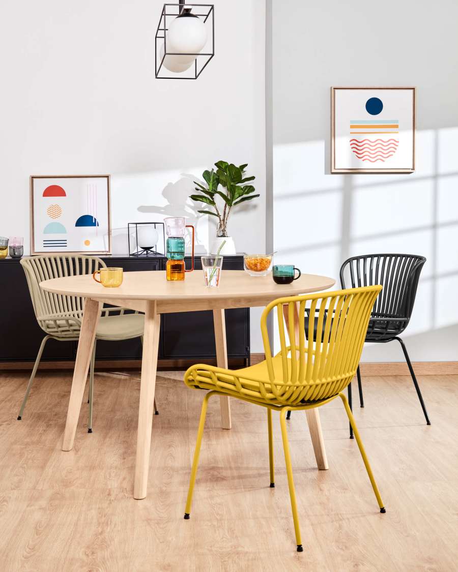 Surpik chair with steel legs in beige finnish