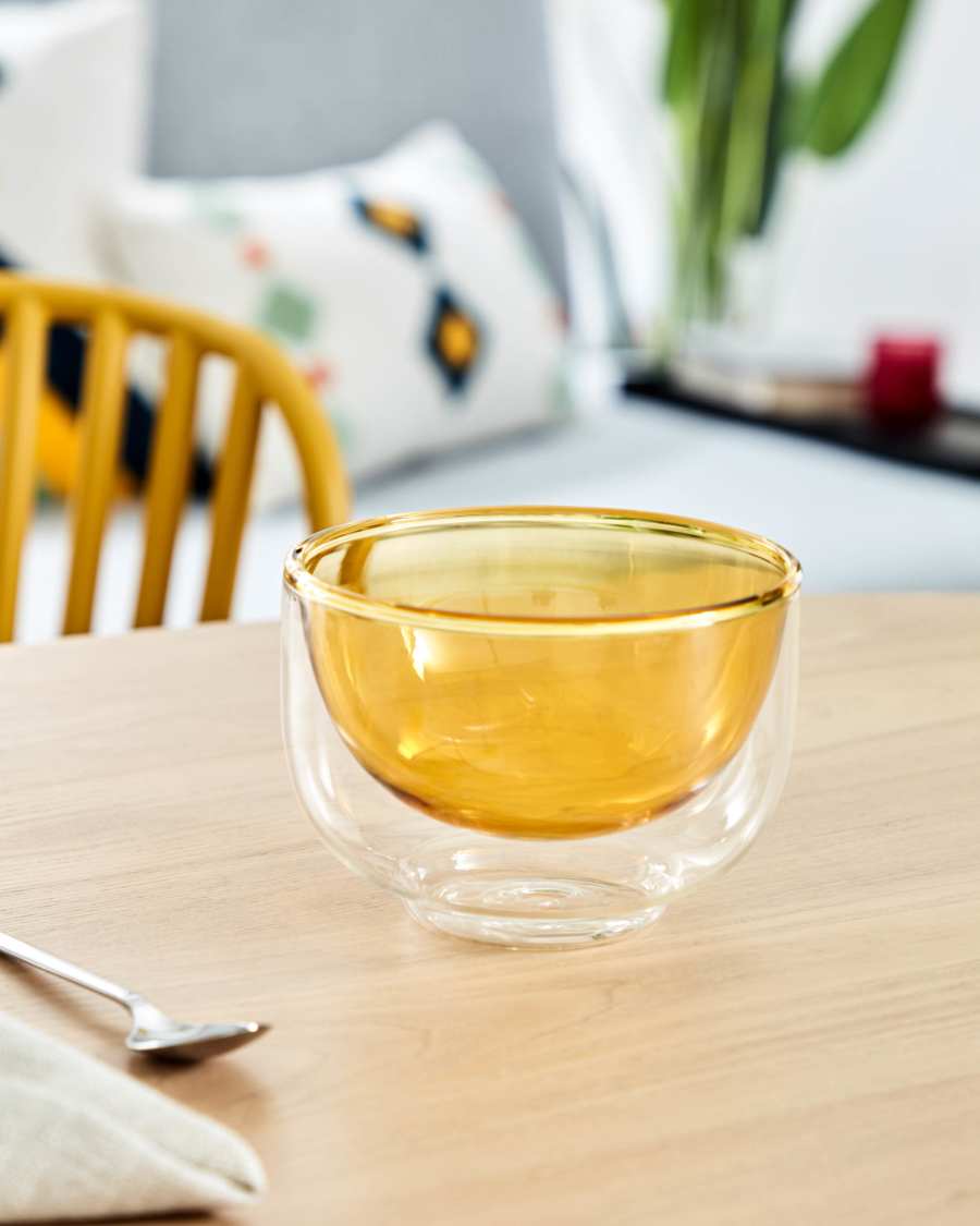 Bol Braulia de vidre groc i transparent