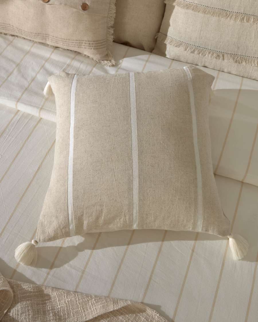 Silene beige stripes cushion cover 45 x 45 cm