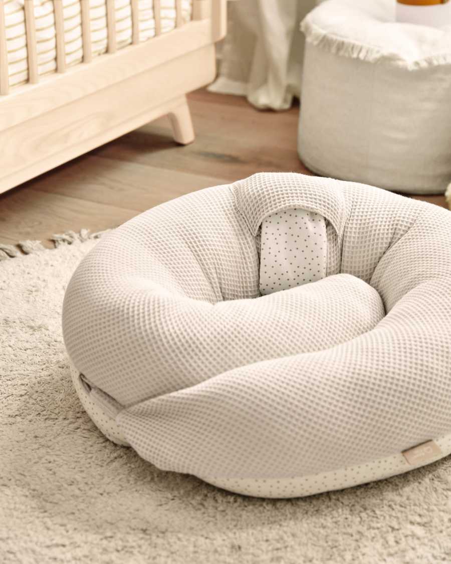 Coussin d’allaitement et de maternité Madinna 100% coton bio (GOTS) à pois rose