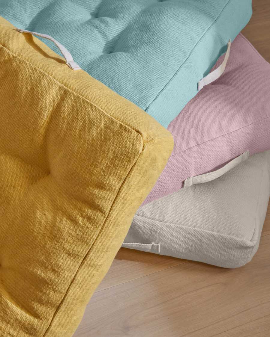 Coussin de sol Sarit 100% coton bleu 60 x 60 cm