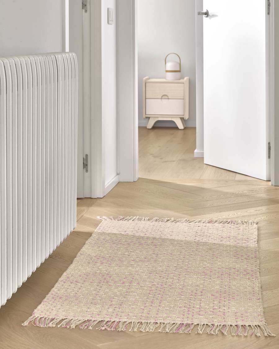 Tappeto Nur 100% cotone (GOTS) rosa 70 x 140 cm