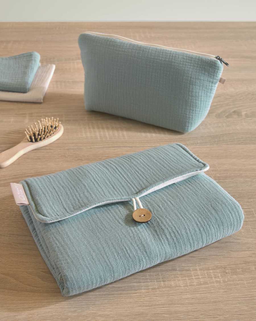 Breisa Kulturbeutel, 100% Bio-Baumwolle (GOTS) , türkis