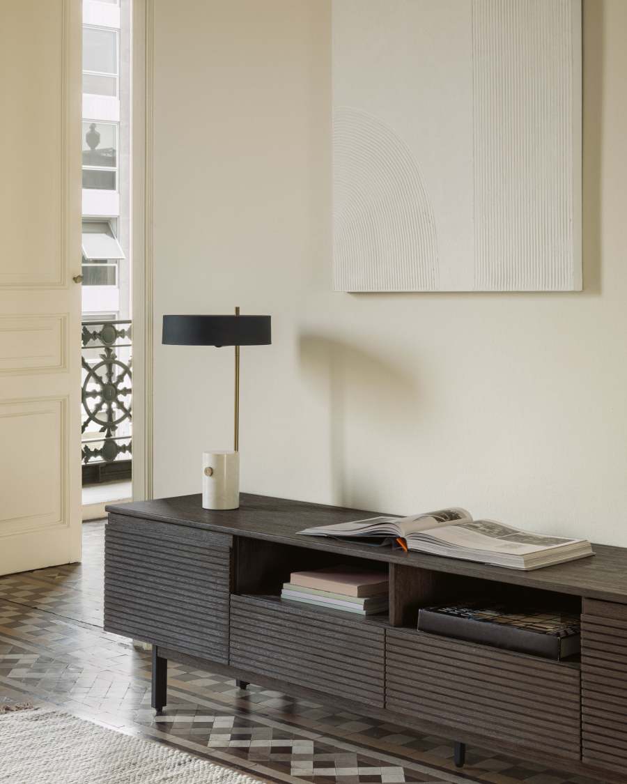 Phant table lamp in metal and marble