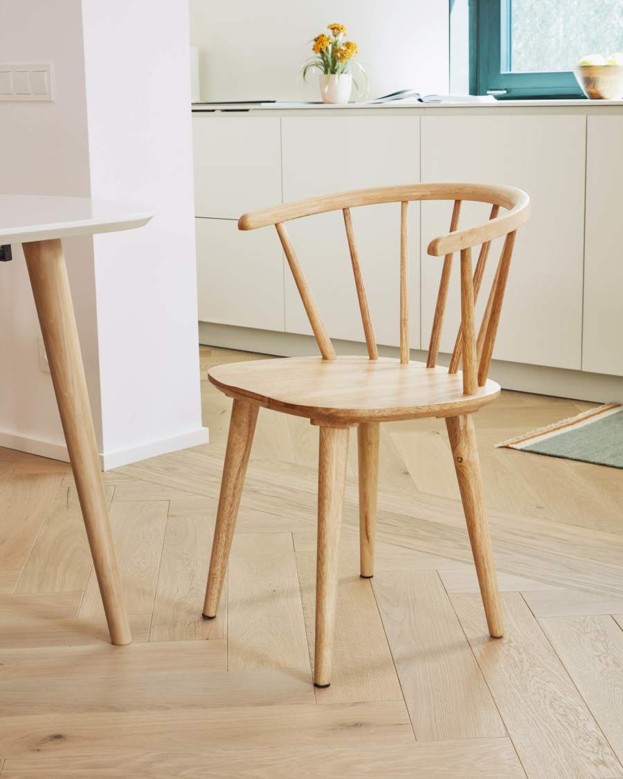 Trise MDF and solid rubber wood chair with black lacquer