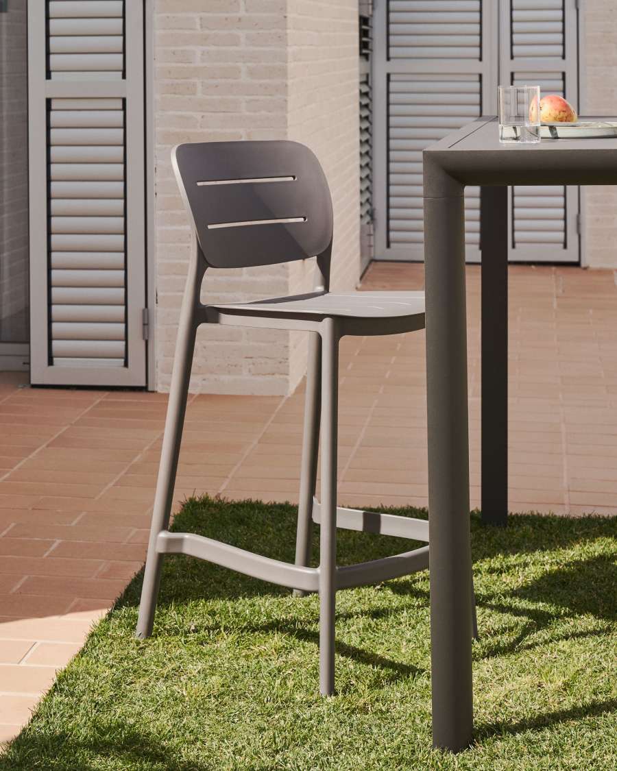 Sgabello da esterno Morella in plastica grigio altezza 65 cm