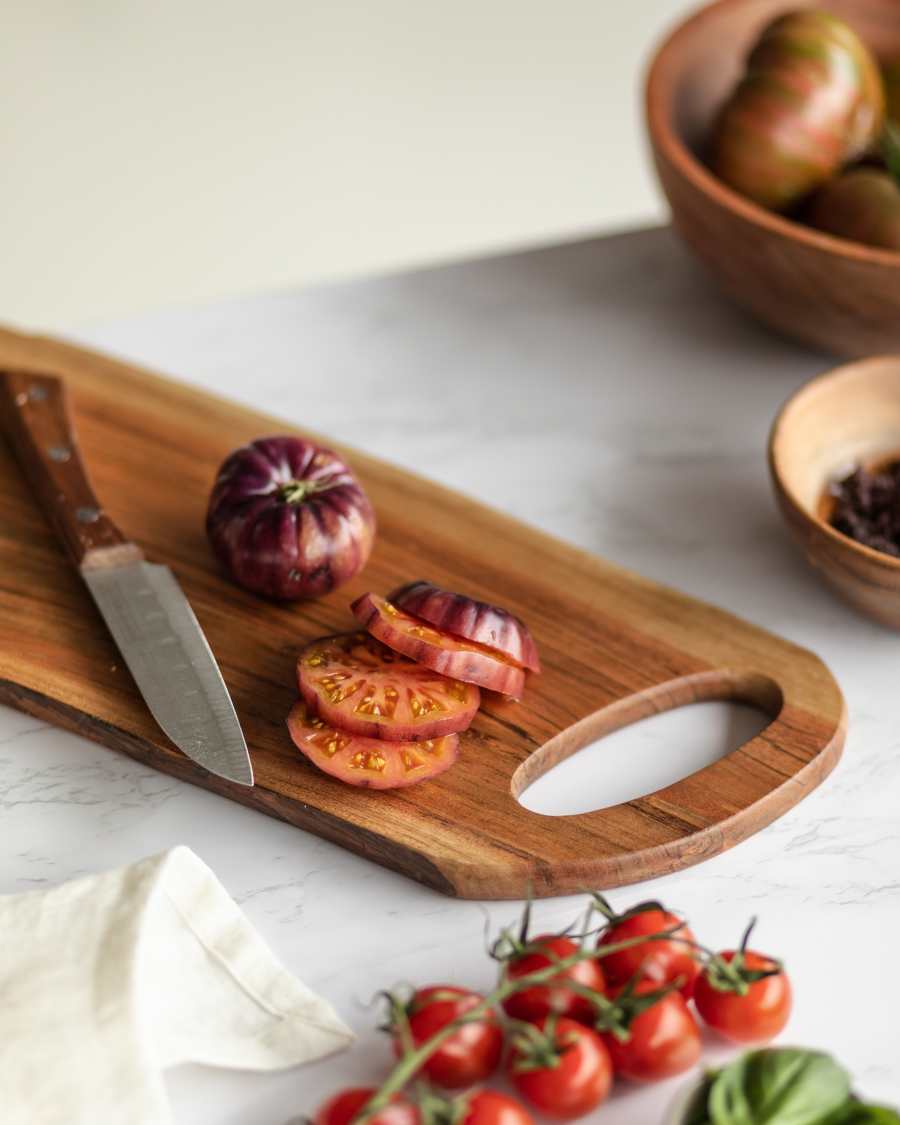 Enola small solid acacia wood serving board
