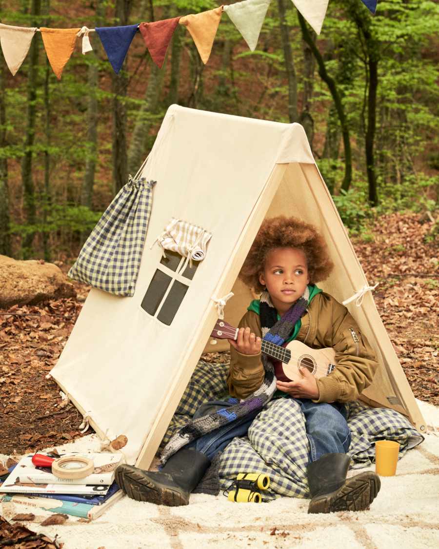 Yanil Tipi-Zelt 100% Baumwolle weiß 100 x 90 cm