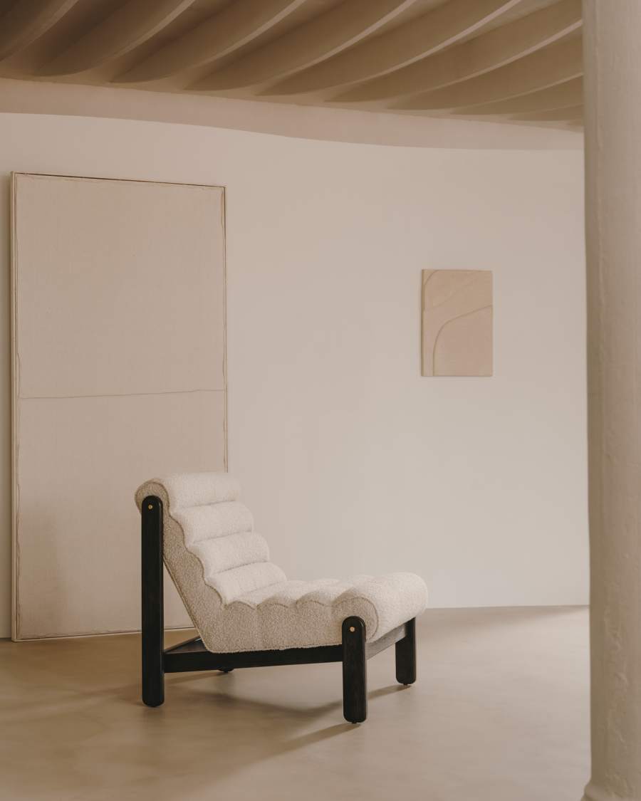 Mirta beige papier-mâché wall hanging 40 x 58 cm