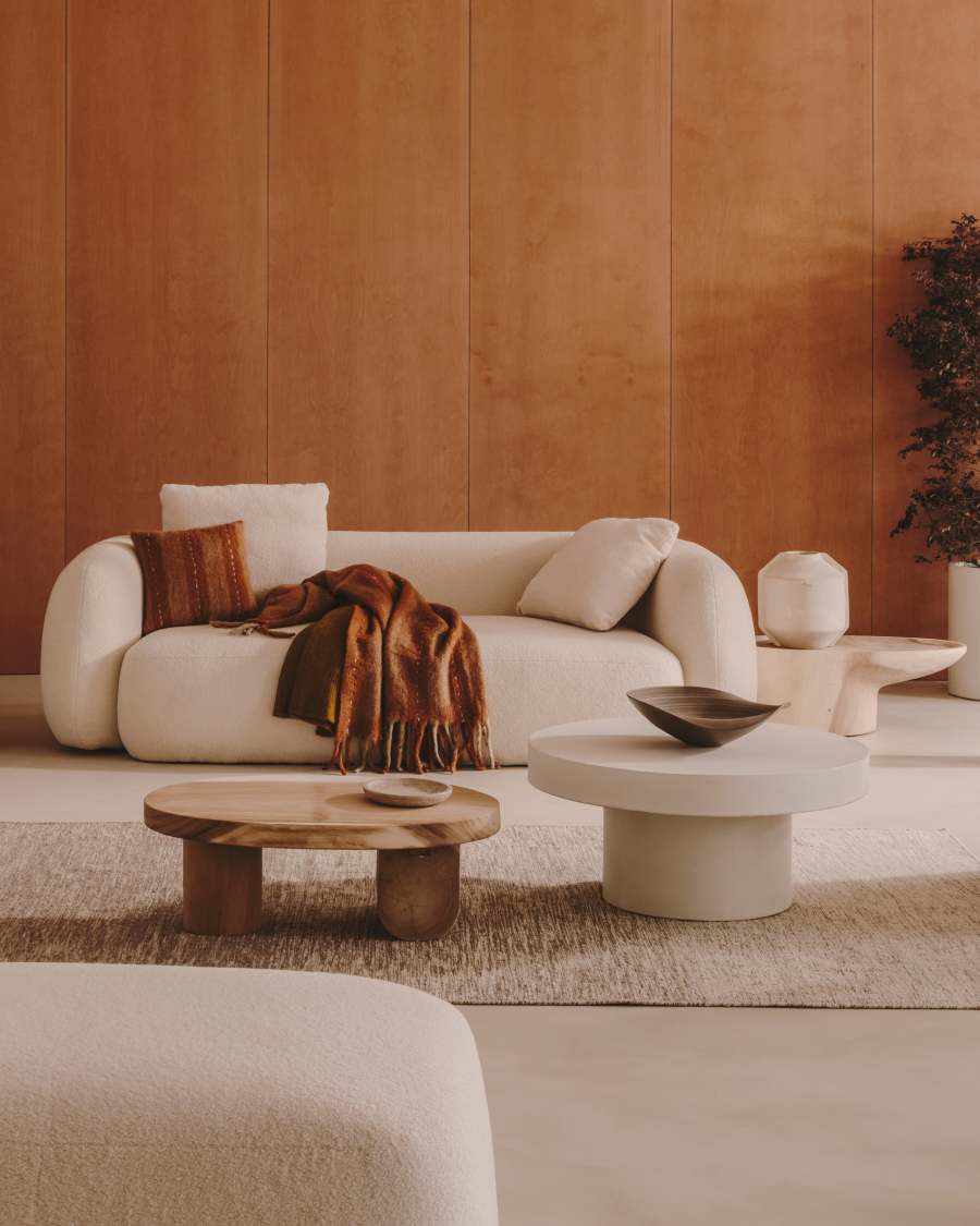 Cuscino Martina in montone sintetico écru 52 x 52 cm