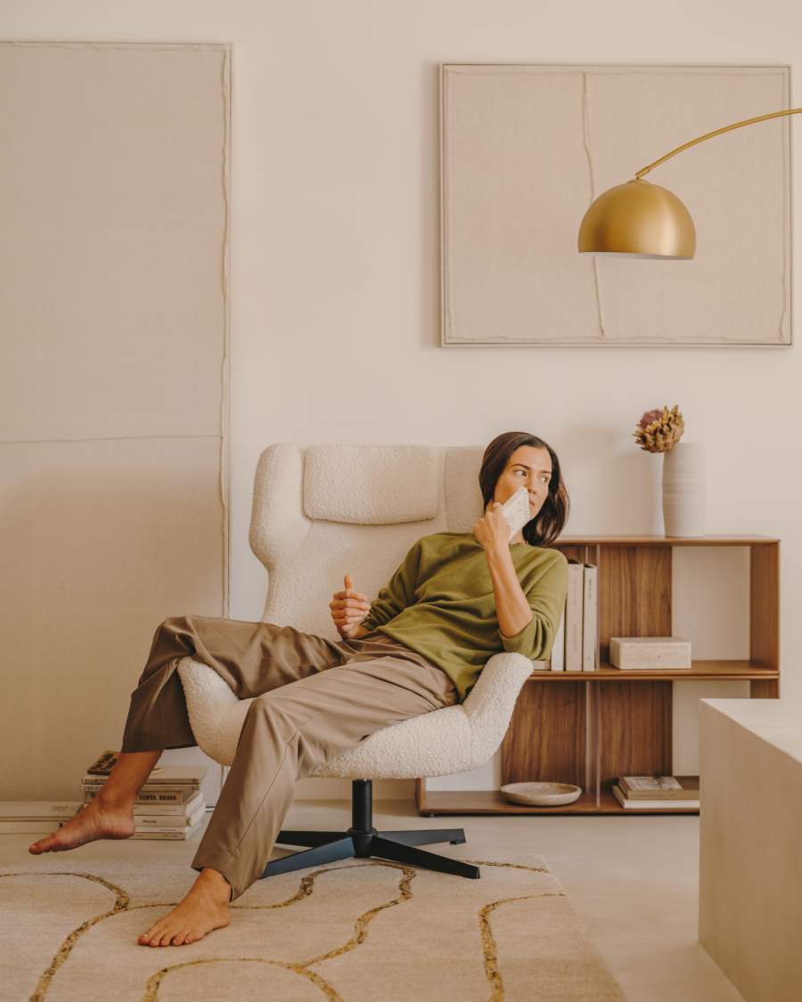 Catifa Magin de llana beix i mostassa 160 x 230 cm