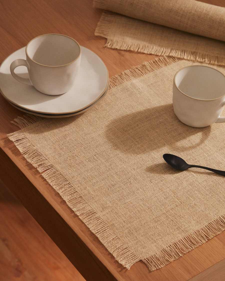Trisol set of 2 100% jute placemats, 35 x 50 cm