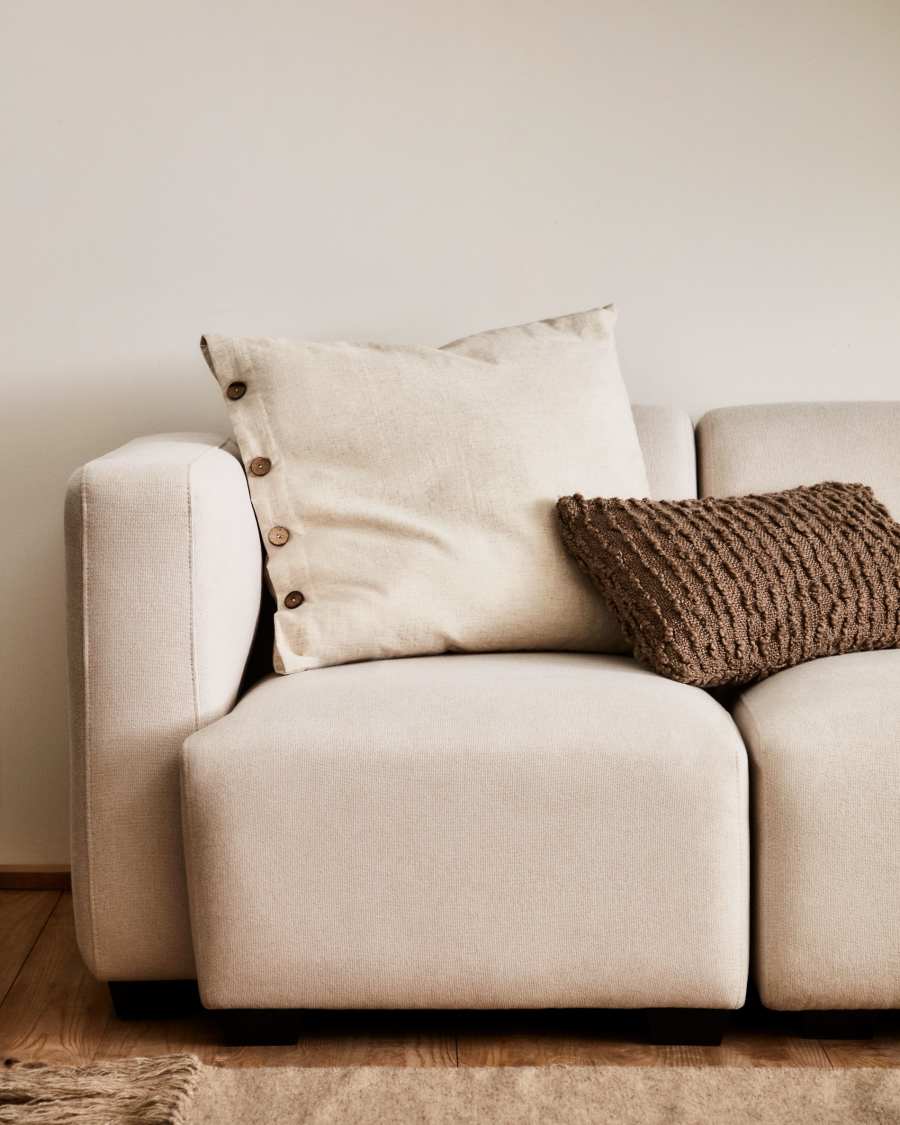 Funda coixí Ellmina 100% lli blanc 60 x 60 cm