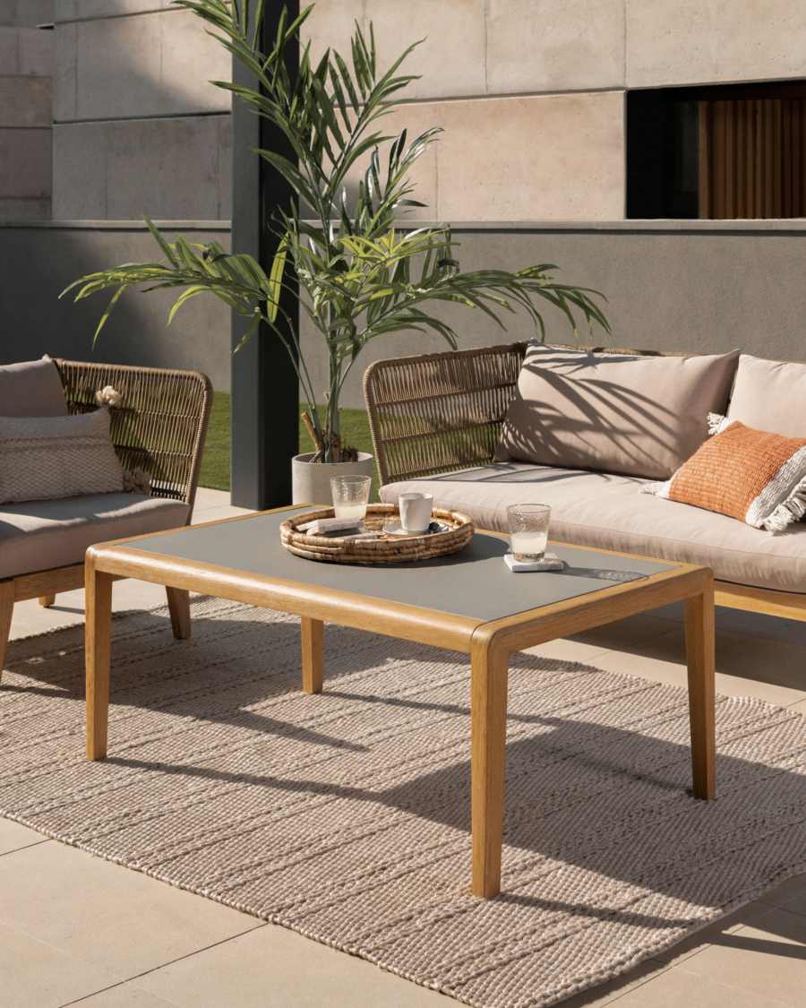 Table basse Better en polyciment et bois d'acacia 120 x 70 cm