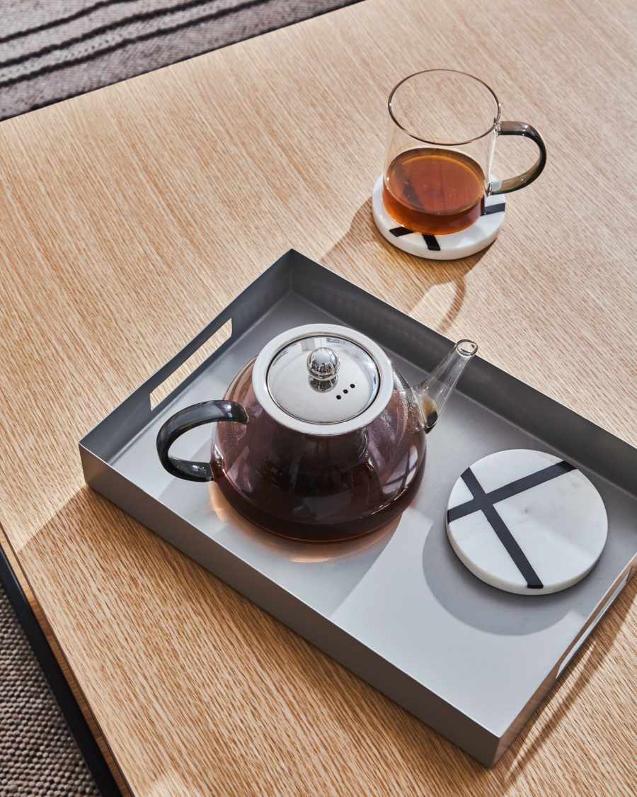 Τσαγιέρα Eulalia, διάφανο και γκρι γυαλί