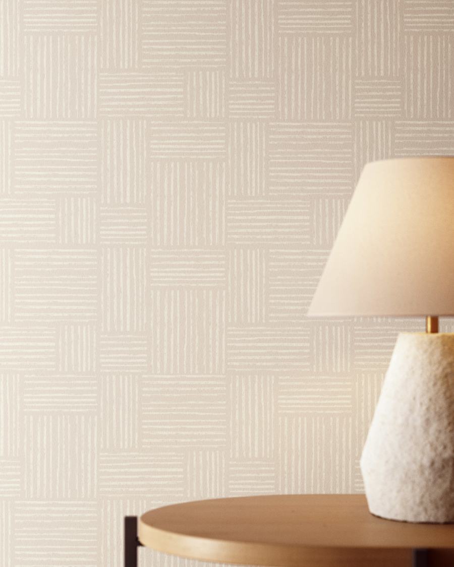 Trudy wallpaper with grey weave pattern, 10 x 0,53 m FSC MIX Credit