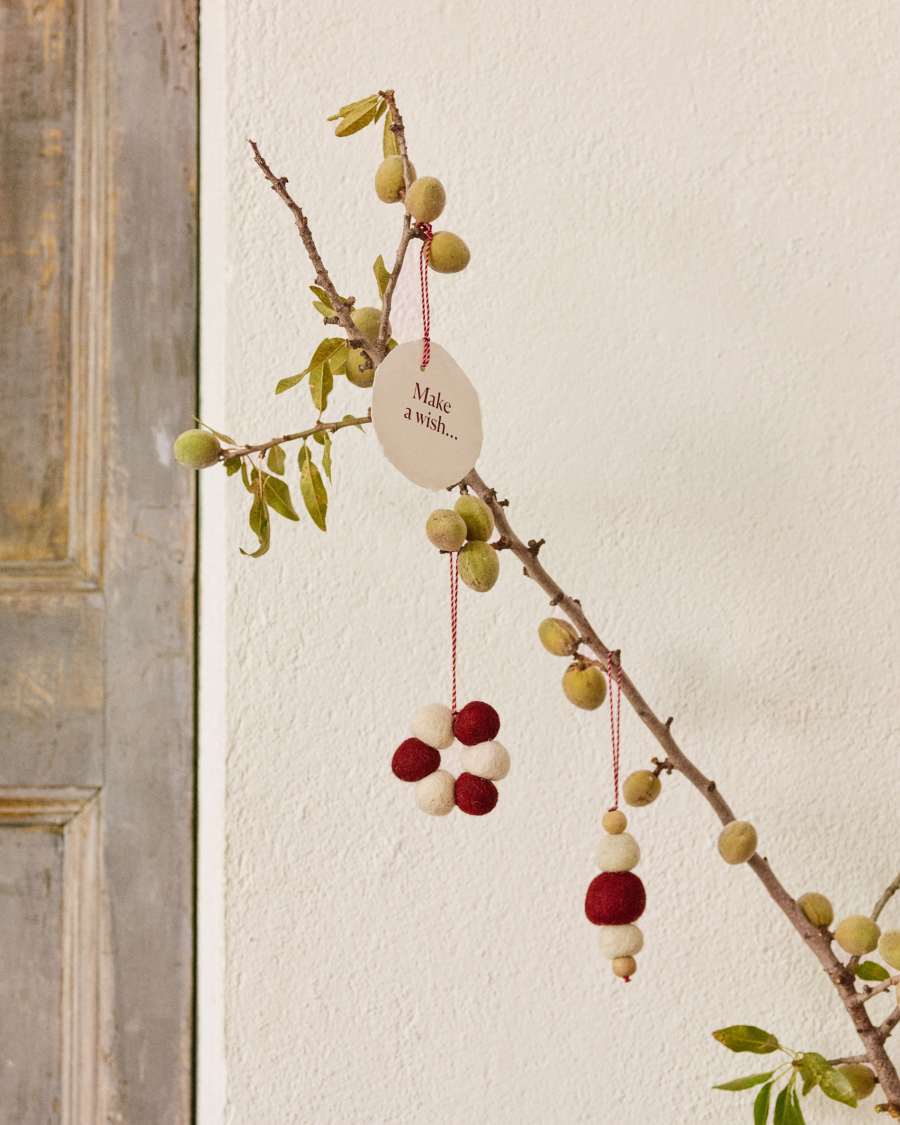 Eloisa Set aus 2 Hängeschmuckelementen aus rotem Filz