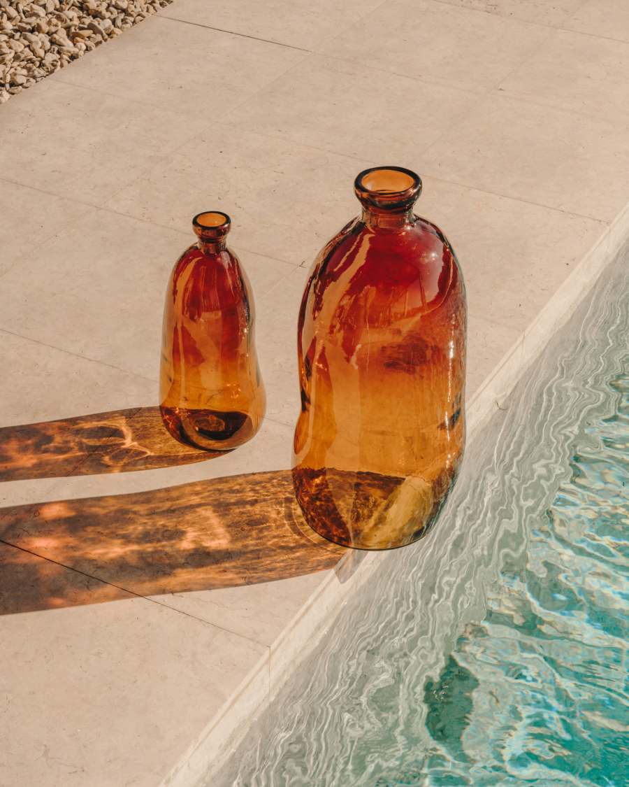 Brenna vase in 100% recycled brown glass, 73 cm