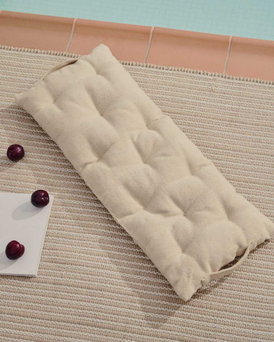 Menuda bench cushion, 100% beige PET, 38 x 100 cm