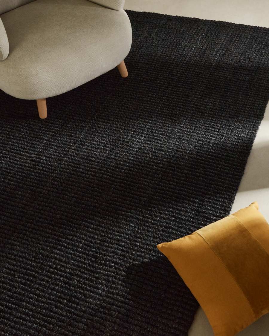 Tapis Madelin en jute noir 160 x 230 cm