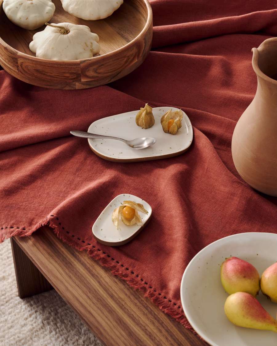 Publia kleiner Vorlegeteller aus Keramik in Weiß