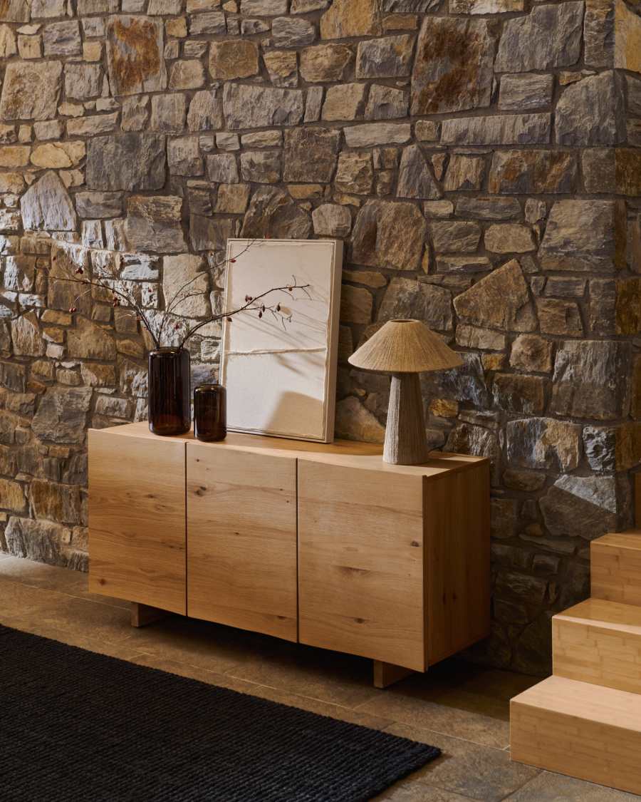 Lampada da tavolo Renee di iuta naturale