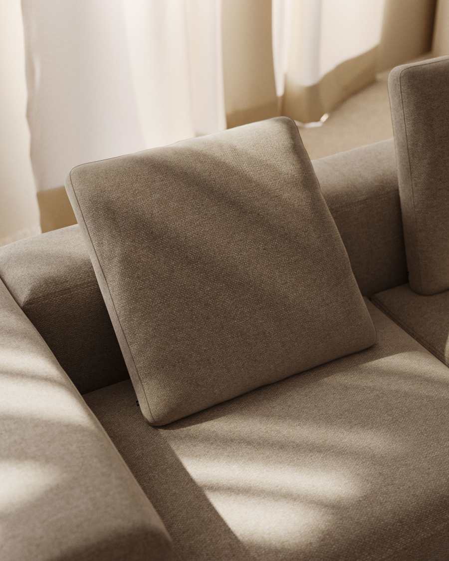 Blok beige chenille cushion 60 x 60cm