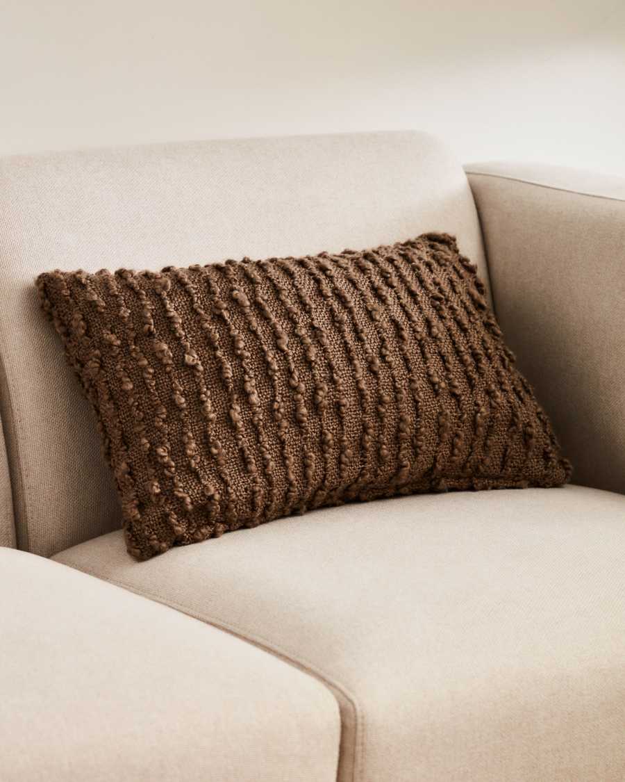 Κάλυμμα μαξιλαριού Herminia, καφέ, 30x50εκ