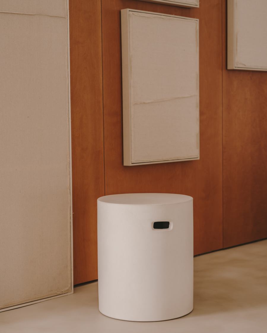 Poggiapiedi Aiguablava in cemento bianco Ø 37 cm