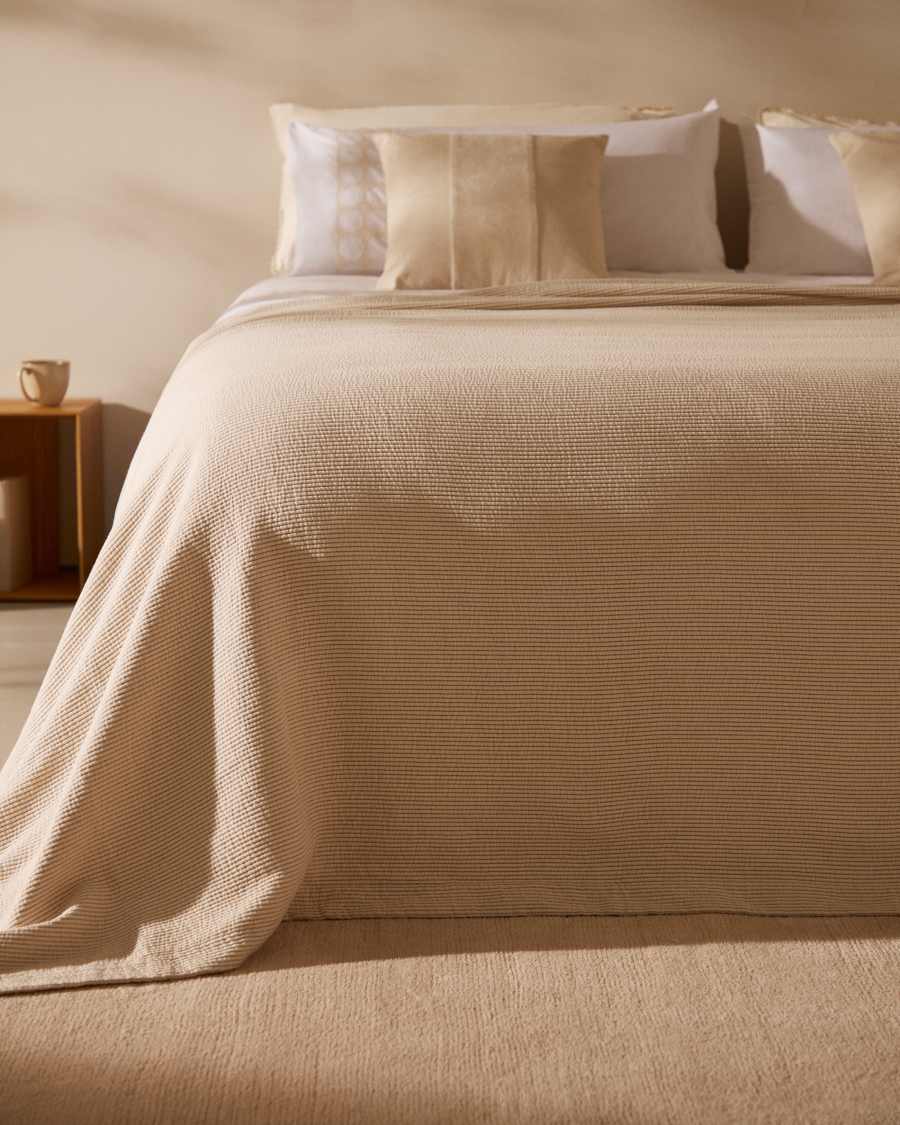 Bedar 100% cotton beige quilt for bed 150/160 cm
