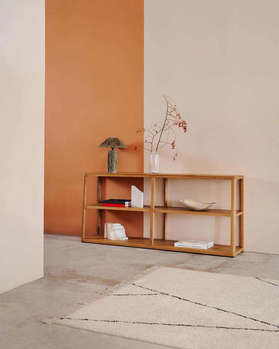 Tapis Mijas en coton blanc et noir  160 x 230 cm