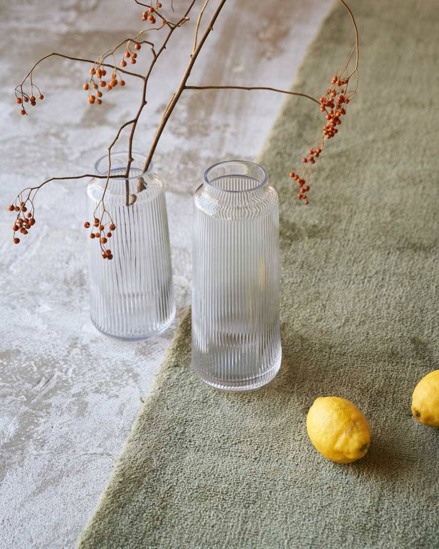 Vaso Claudia di vetro trasparente 25 cm