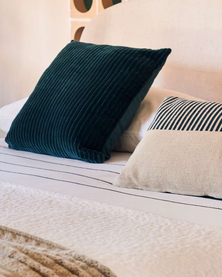 Cadenet Kissenhülle 100% Baumwolle Cord dunkelgrün 45 x 45 cm