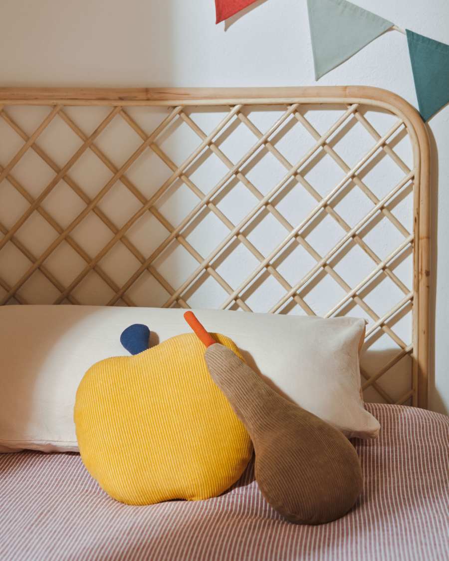 Testiera Citlalli in rattan finitura naturale per letto da 90 cm