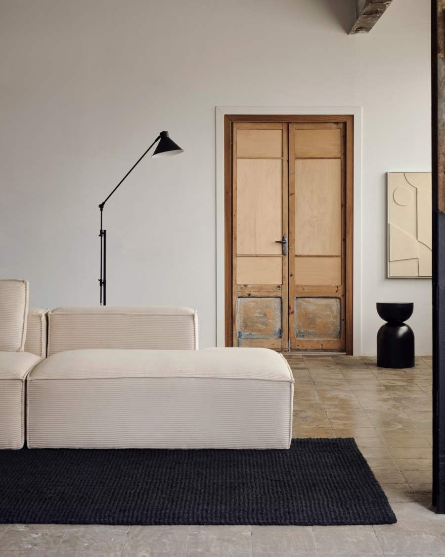 Table d'appoint Rachell en métal avec finition noire brillante Ø 30 cm