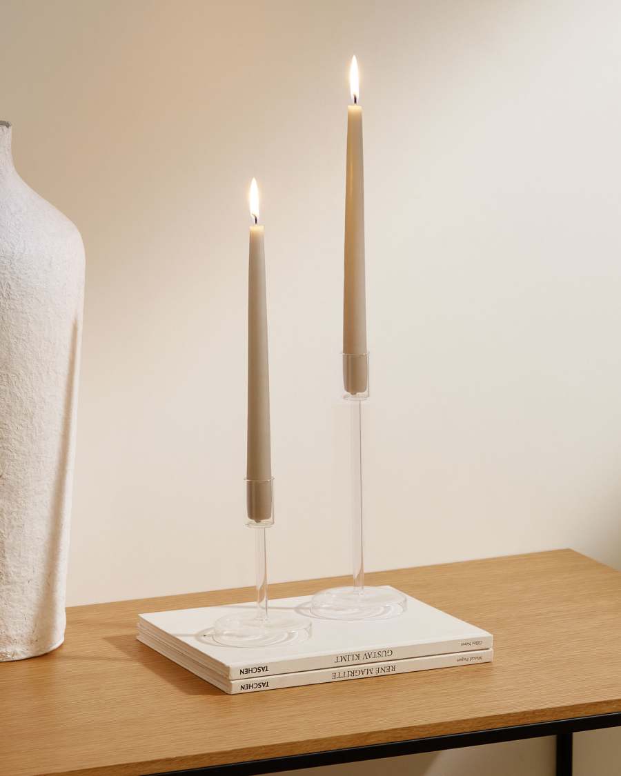 Zulma small candle holder made from transparent glass