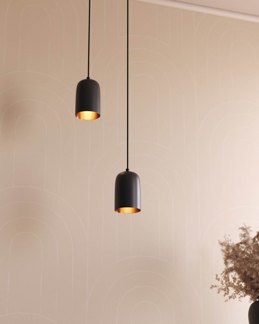 Eulogia metal ceiling light with black painted finish