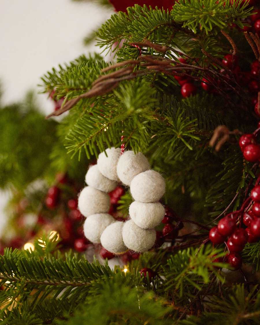 Katherine hanging ornament made from beige felt