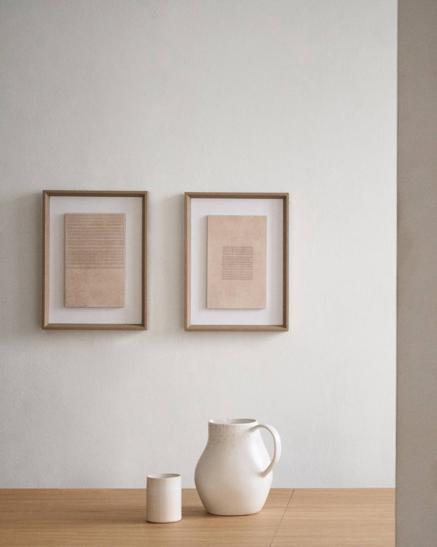 Sormina picture with brown stripes at the top 30 x 40 cm