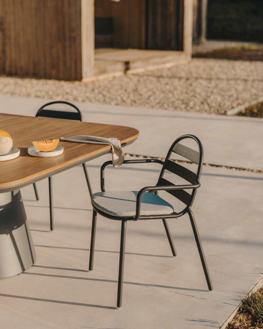 Καρέκλα εξωτερικού χώρου Joncols, αλουμίνιο σε γκρι φινίρισμα