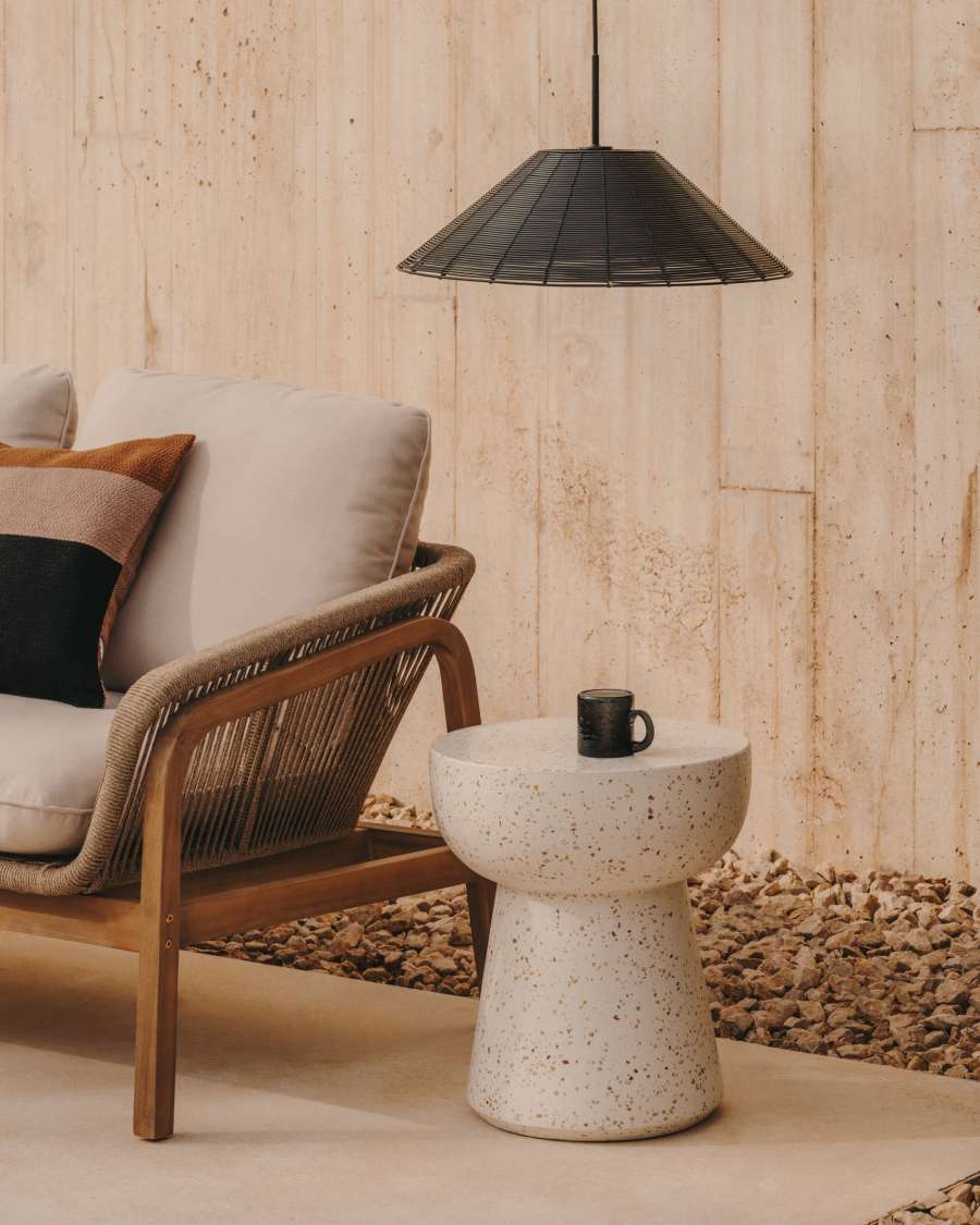 Saranella lampshade for outdoor ceiling lamp in black synthetic rattan Ø 50cm