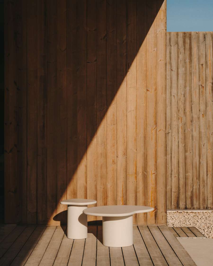 Bijzettafel Macarella van wit cement 48 x 47 cm