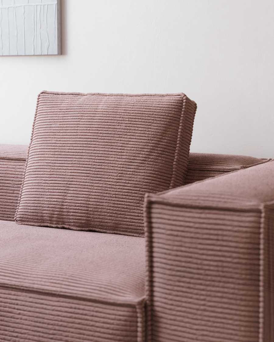 Cuscino Blok in velluto a coste spesso rosa 50 x 60 cm