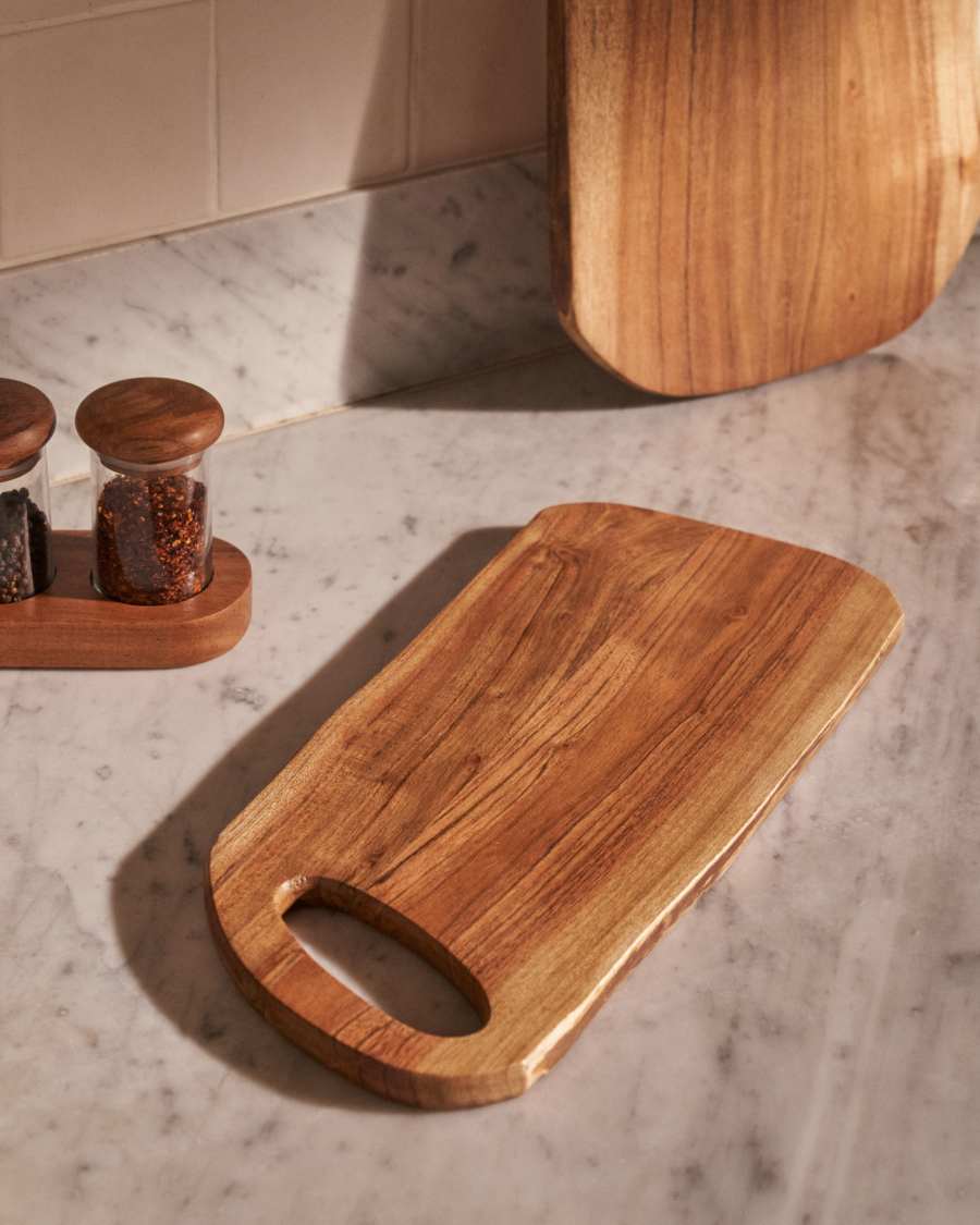 Enola small solid acacia wood serving board