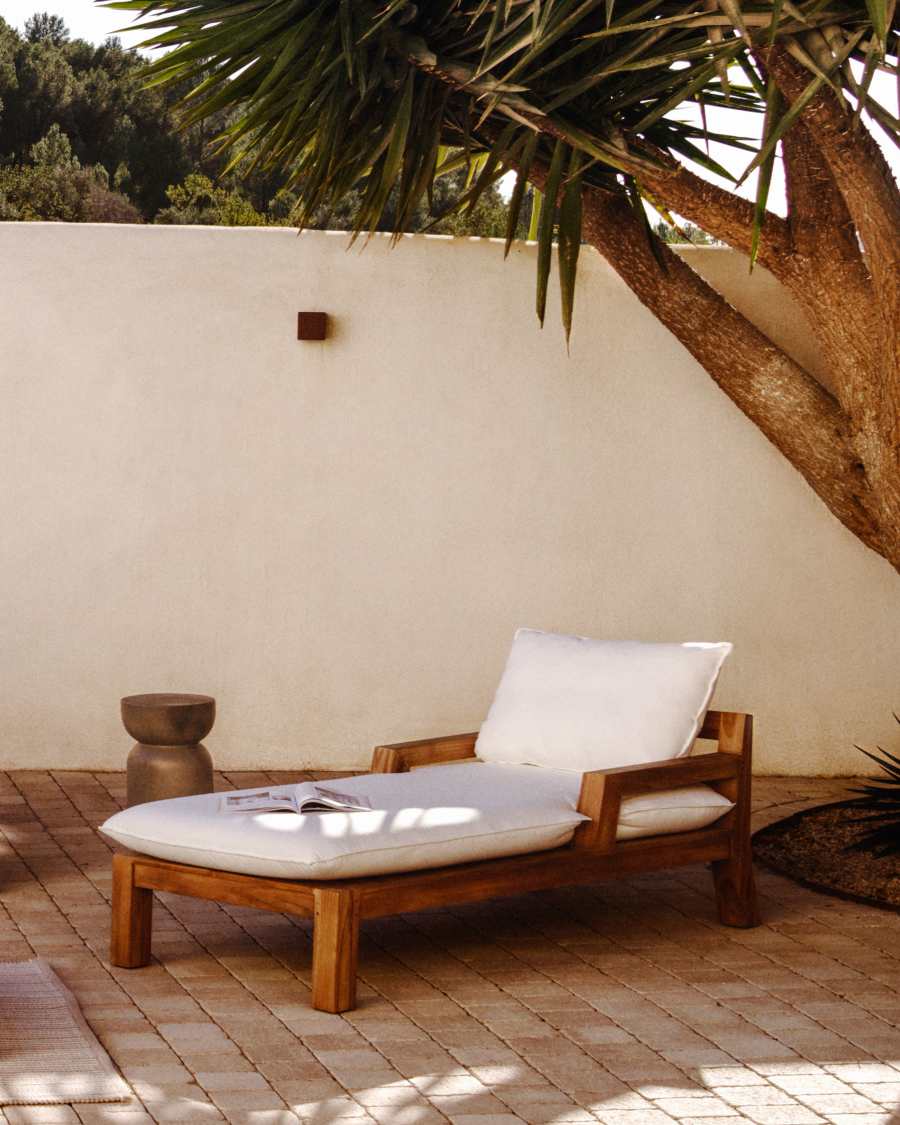 Forcanera solid teak sun lounger